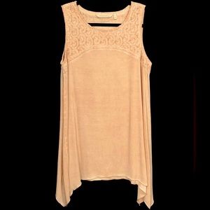 Soft Surroundings Paisley Embroidered Asymmetrical Tank Top Tunic